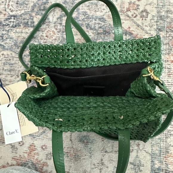 Clare V Petit Simple Tote in Evergreen Rattan - Picture 5 of 6